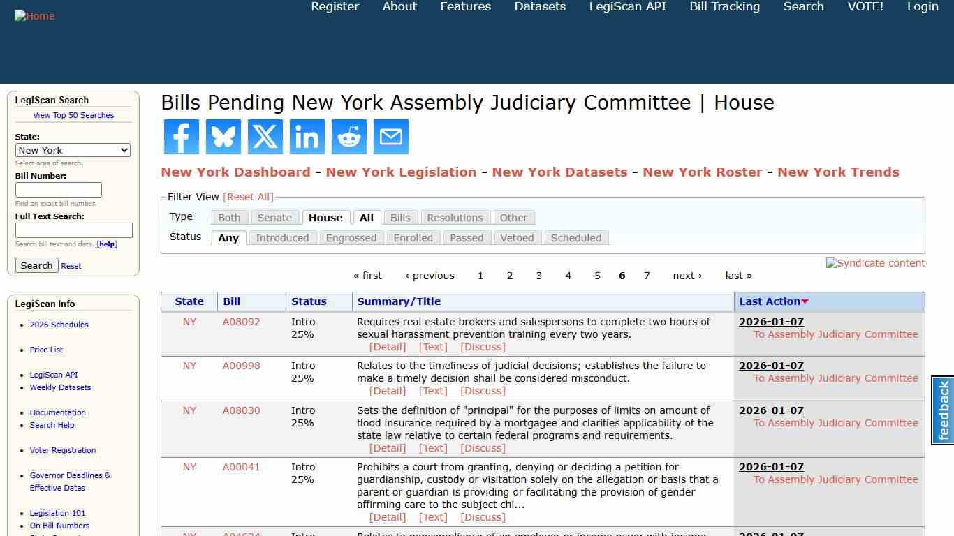 Bills Pending New York Assembly Judiciary Committee House LegiScan